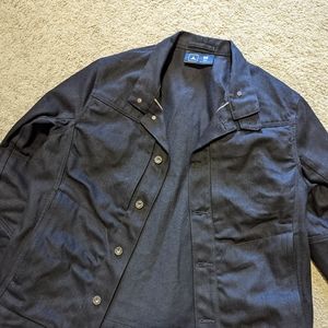 Triple Aught Design black Kuroki Mills Selvedge denim jacket, size M